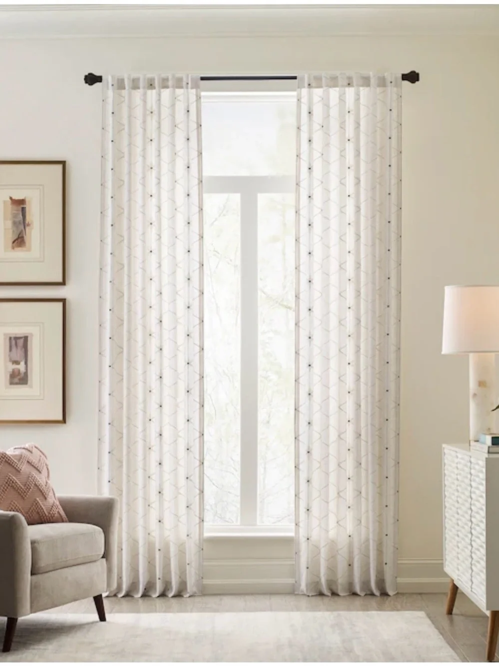 Origin 21 Nova Light Filtering Rod Pocket Back Tab Window Curtains